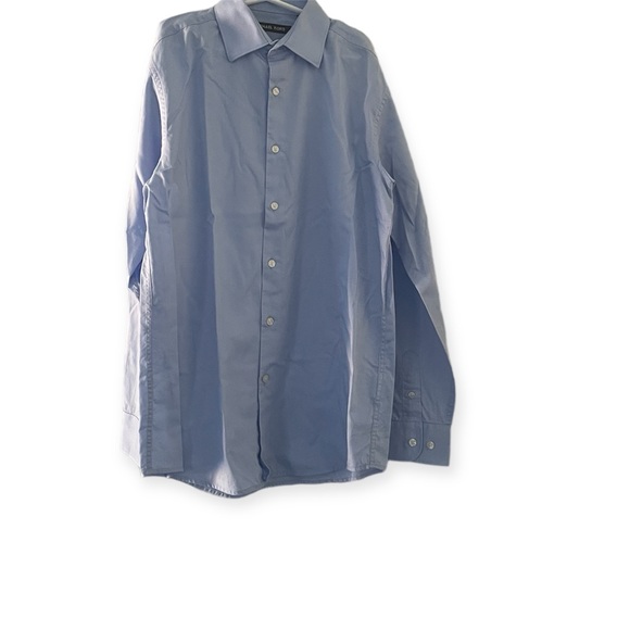 Boys Light Blue Cotton Dress Shirt - Picture 2 of 4
